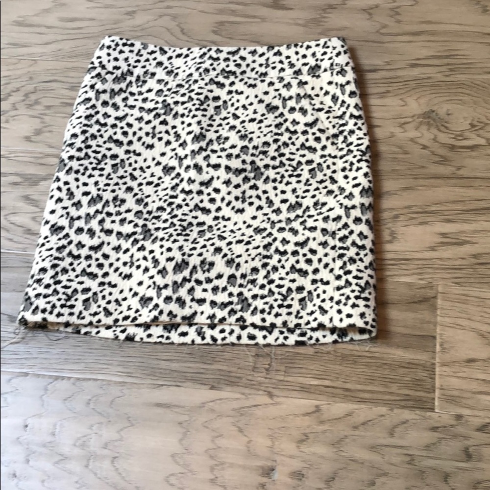 Cream and black leopard pencil skirt